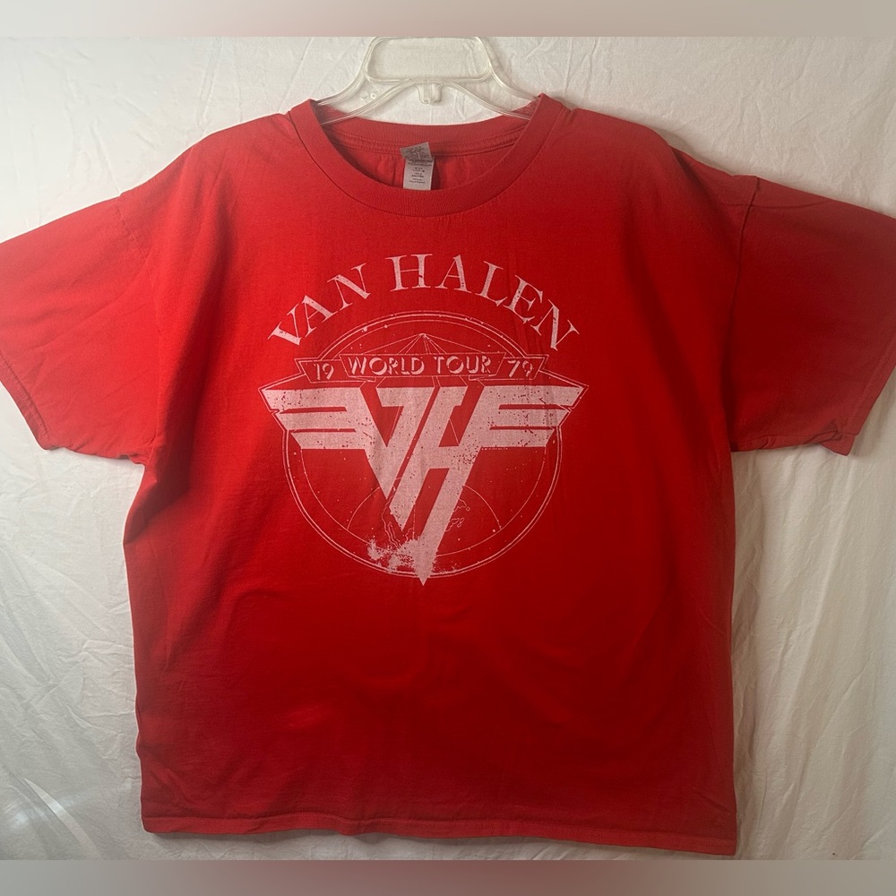 Van Halen 1979 World Tour Graphic Tee Red Band Shirt Gildan Premium Cotton 3XL